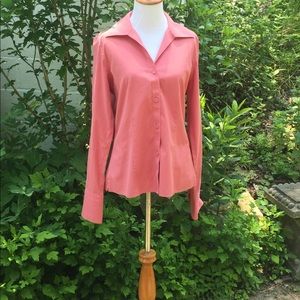Talbots Blush Colored Long Sleeve Button Down Top